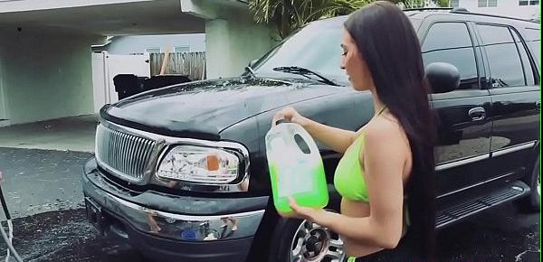  Car washing teens suck